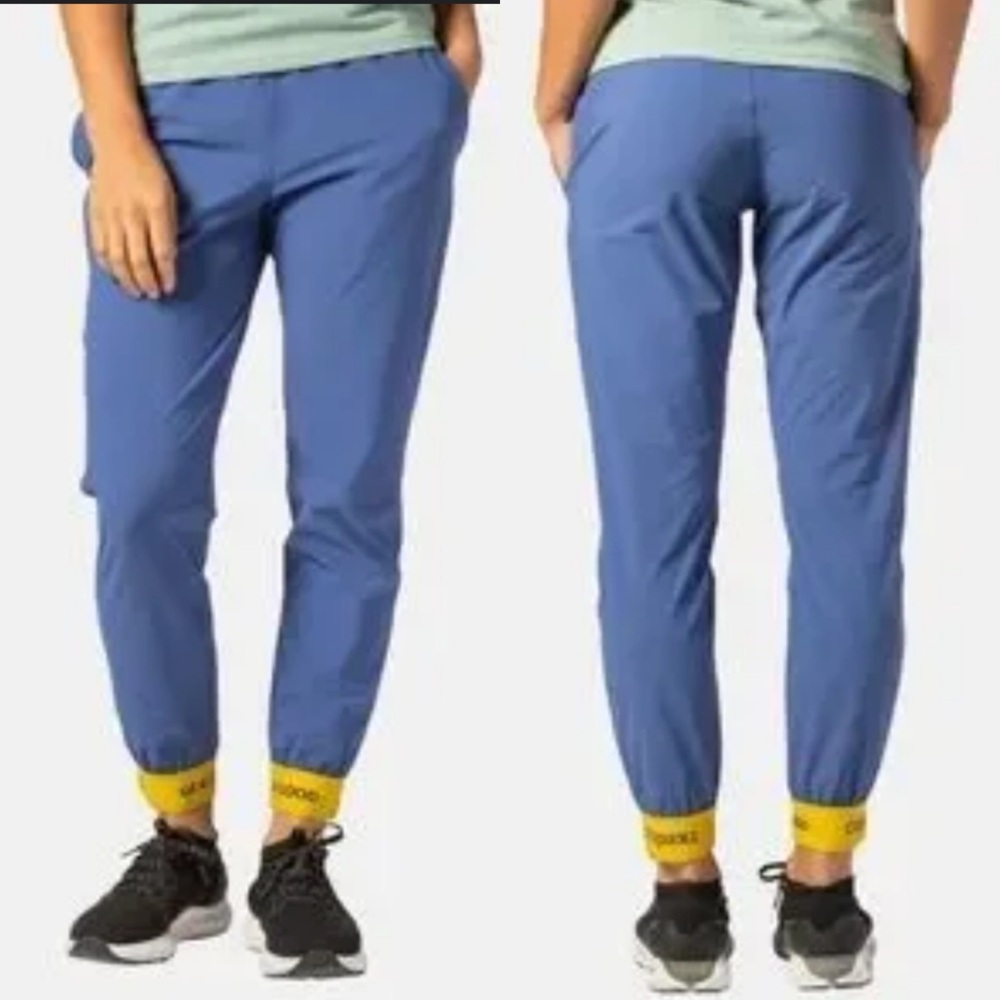 COTOPAXI Women’s Ara Jogger Pants Pull On Outdoor Hiking Blue Yellow Cuffs Sz S